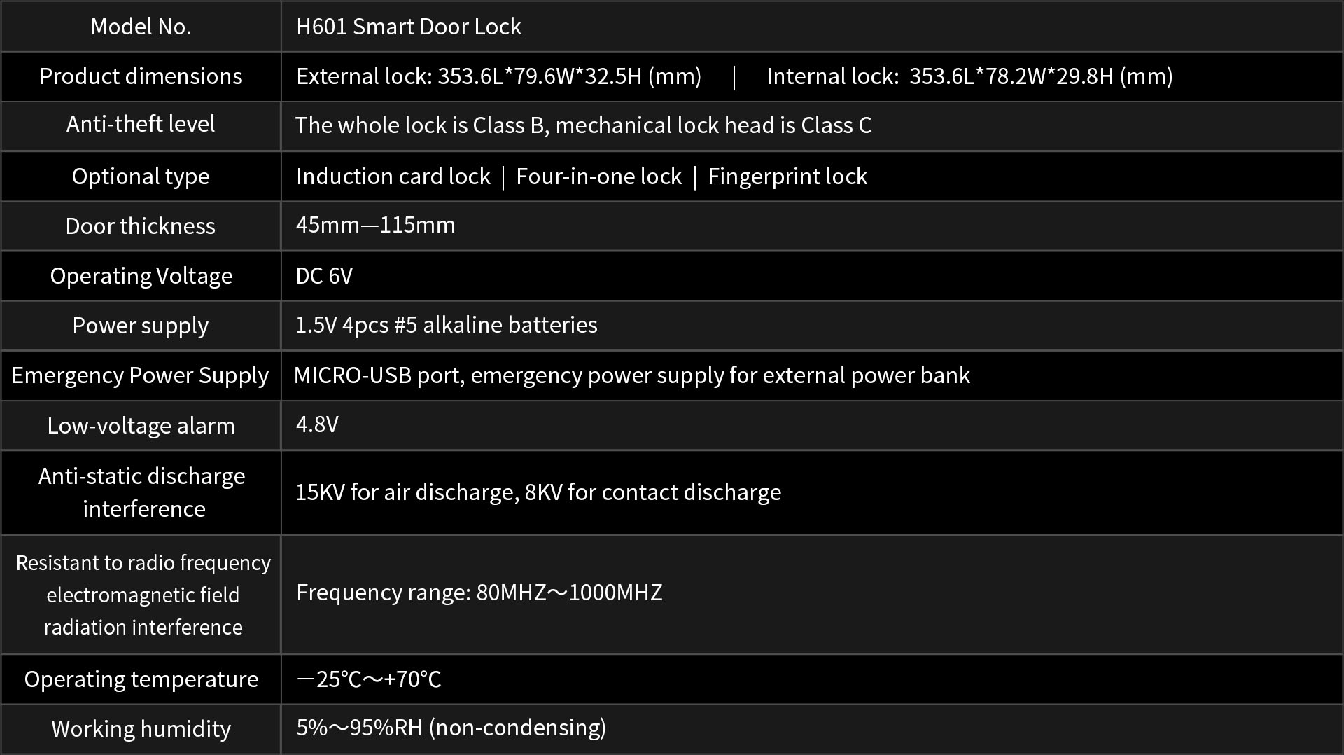 H601 Smart Doorlock