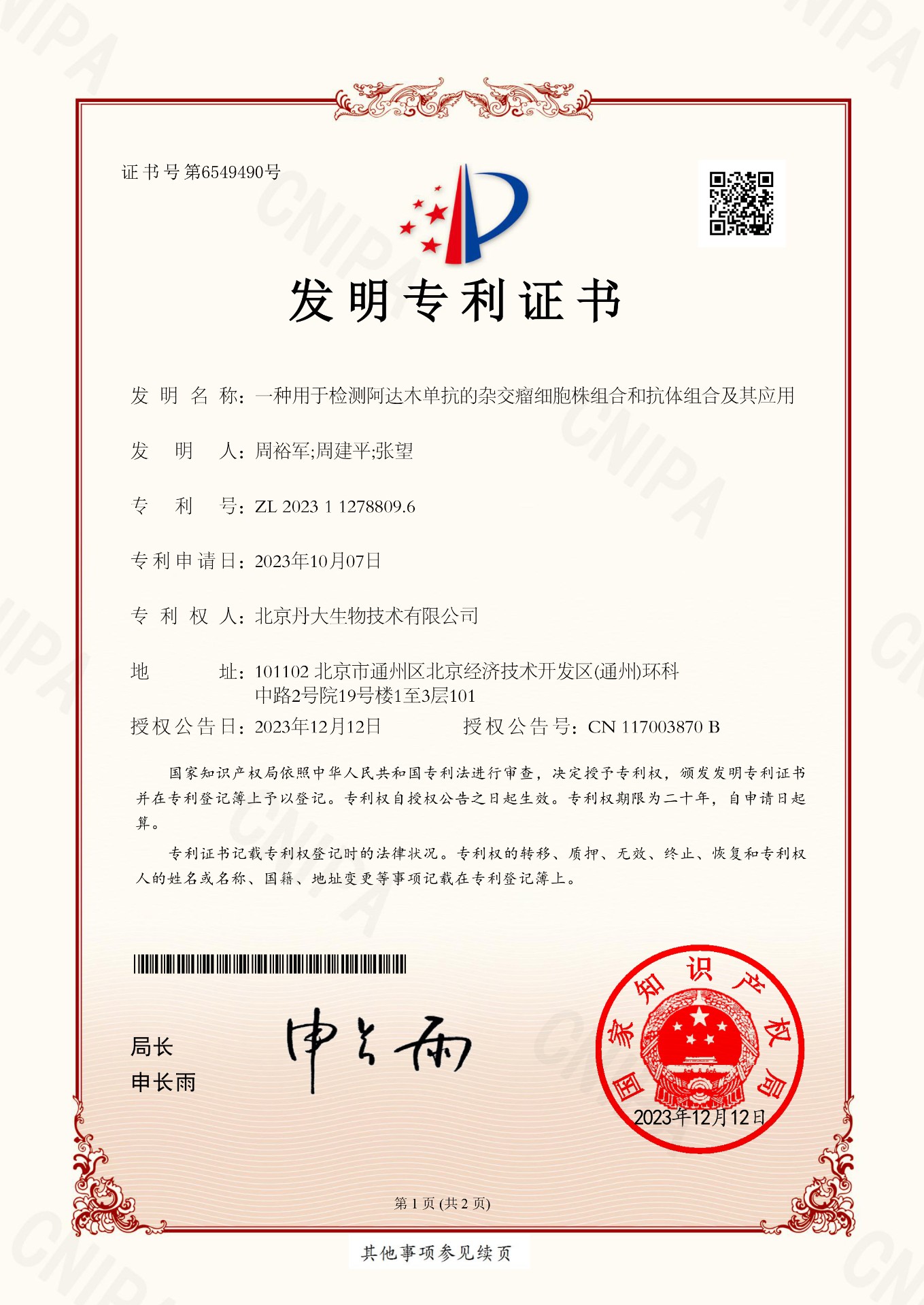 一种用于检测阿达木单抗的杂交瘤细胞株组合和抗体组合及其应用