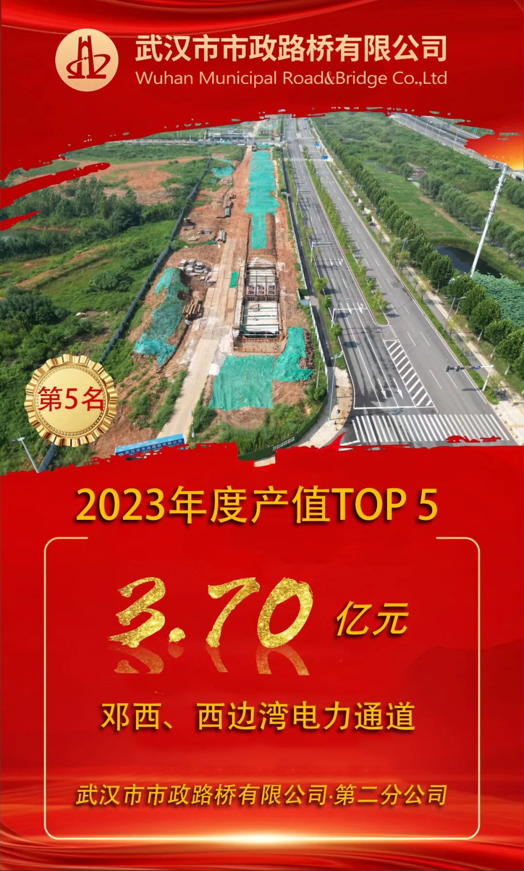【年度榜單】來了!路橋公司2023年度項(xiàng)目產(chǎn)值TOP5出爐! 【年度榜單】來了!路橋公司2023年度項(xiàng)目產(chǎn)值TOP5出爐!