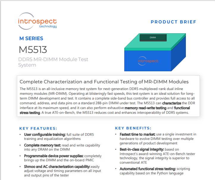 DDR5 MR-DIMM Module Test System DDR5 MR-DIMM Module Test System