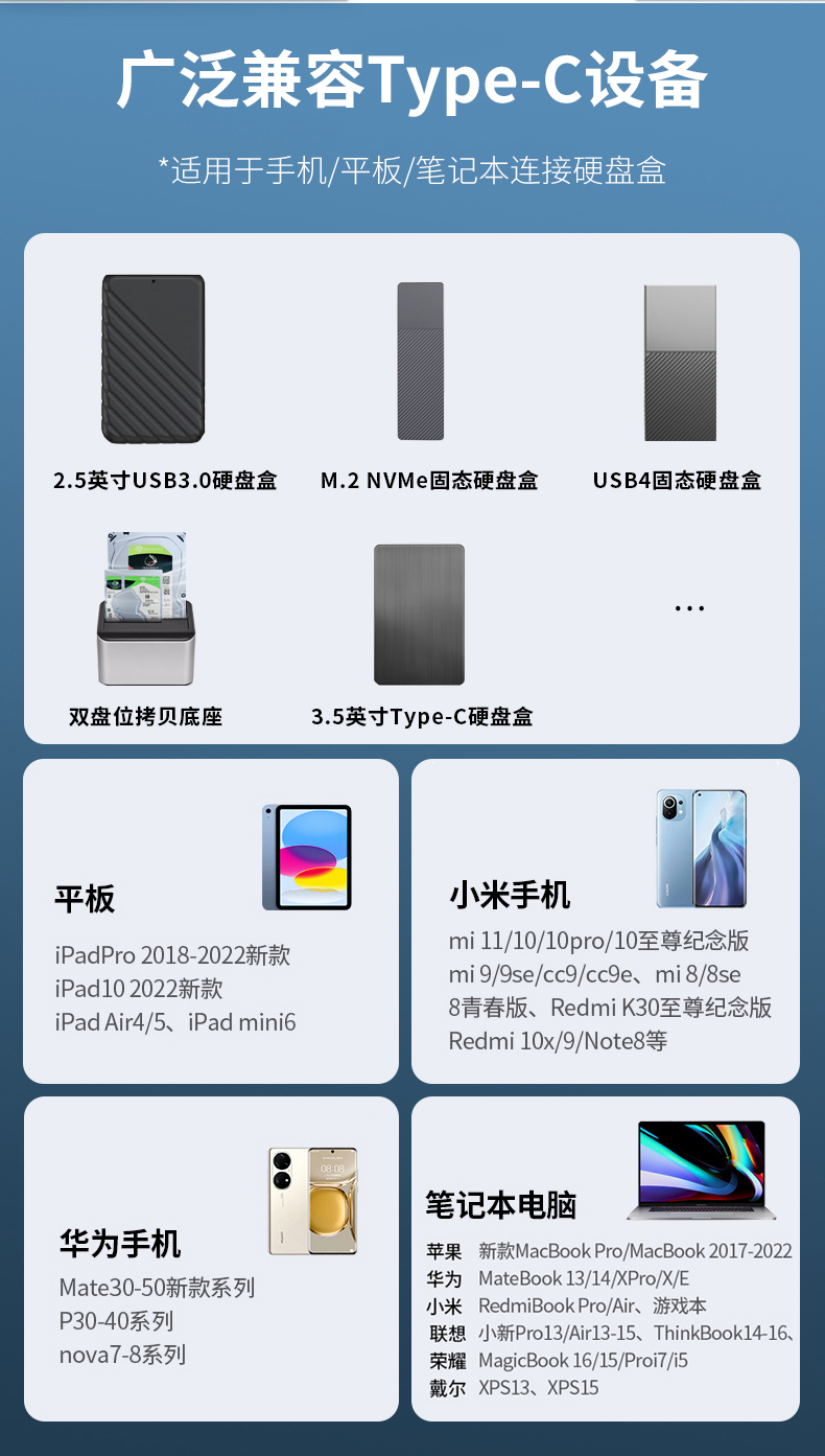 【U661B】晶华TYPE-C公对公数据线C-C移动硬盘线 0.5米