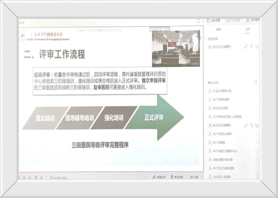 我院组织相关人员参加 全省三级医院等级评审工作培训视频会议