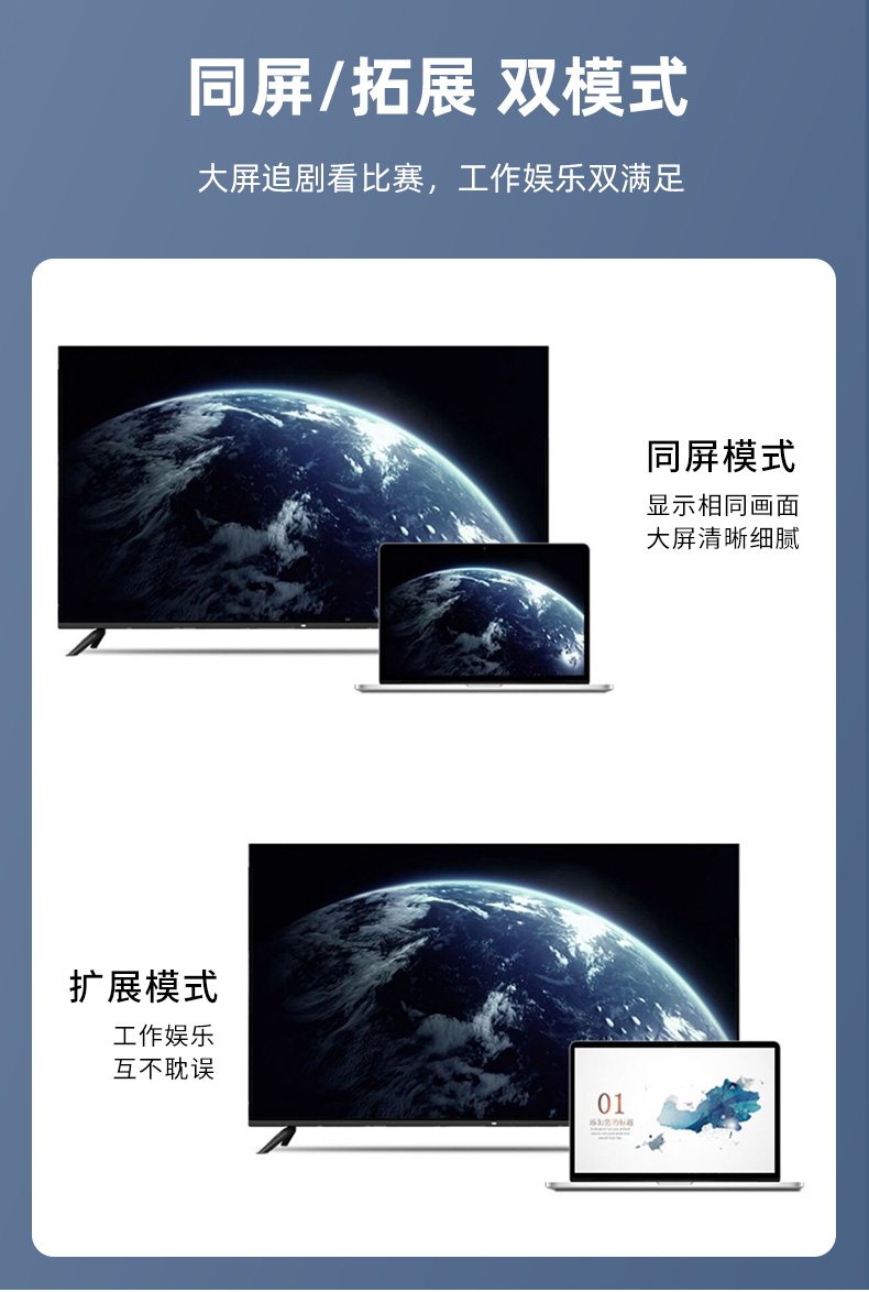 【Z621E】晶华小DP转HDMI直连线4K 1.5米