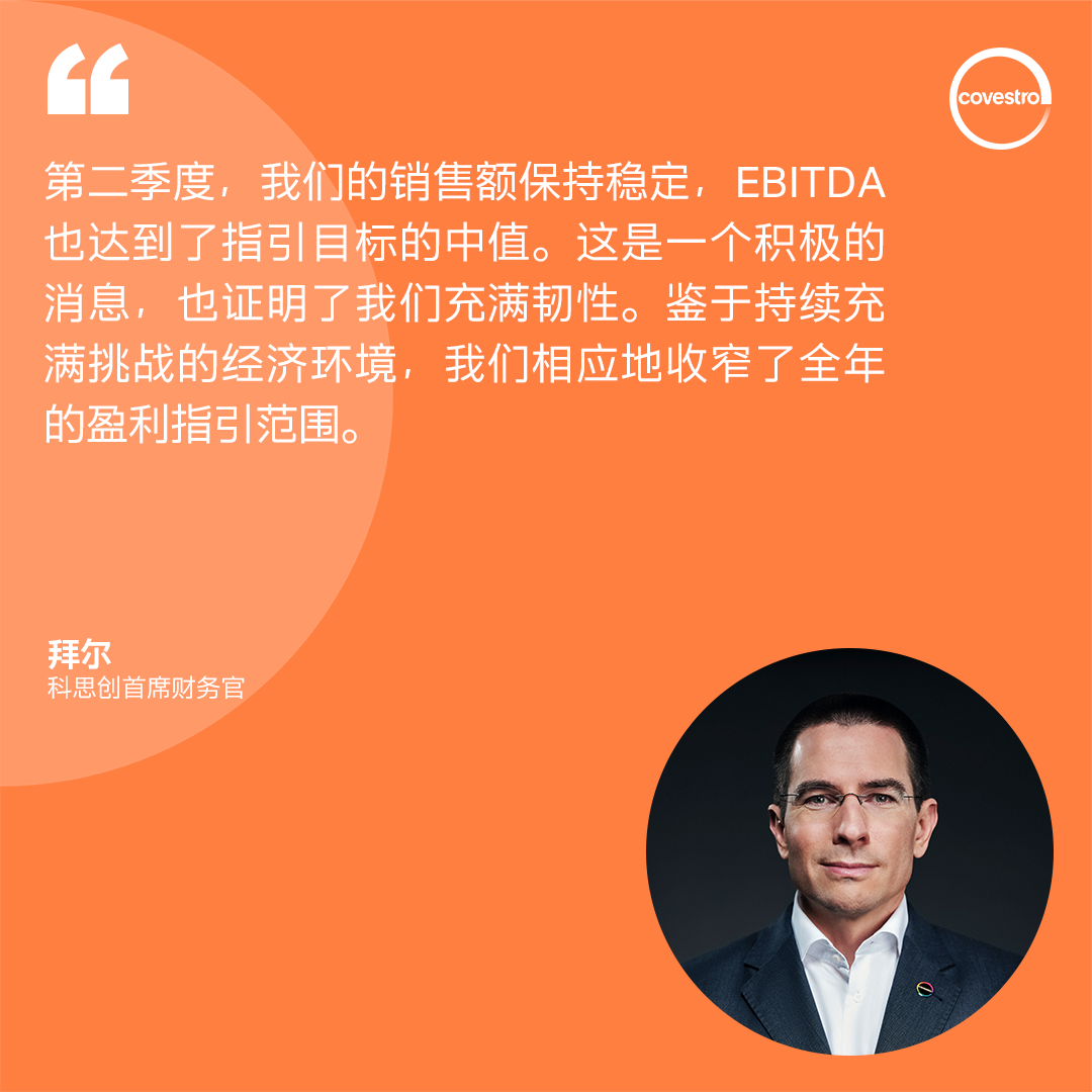 财报 | 科思创二季度销量回升,稳步推进转型 财报 | 科思创二季度销量回升,稳步推进转型