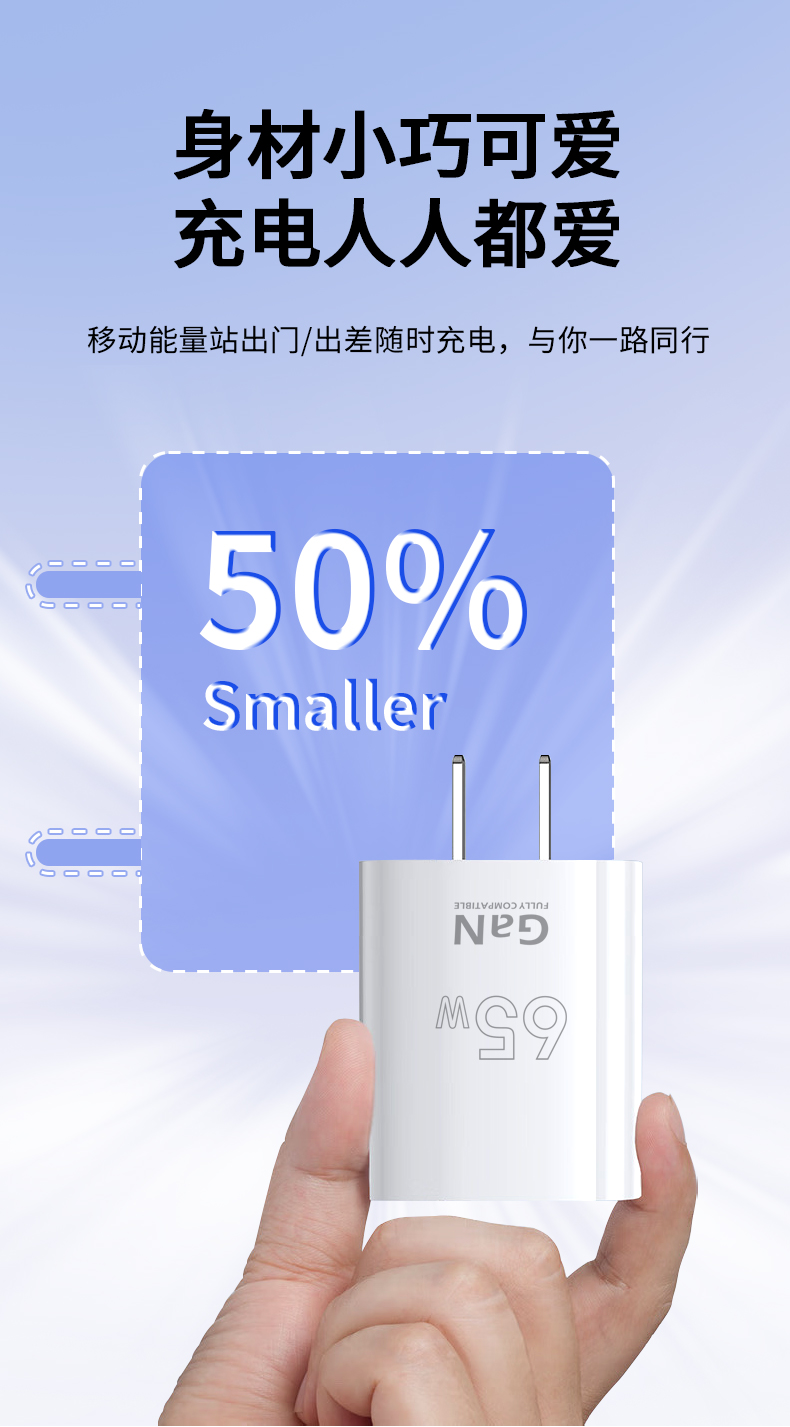 【C866】晶华手机充电器(OPPO适用65W)氮化镓TYPE-C线