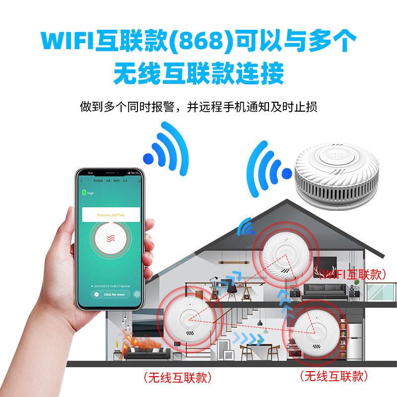 互联+WiFi智能烟感报警器