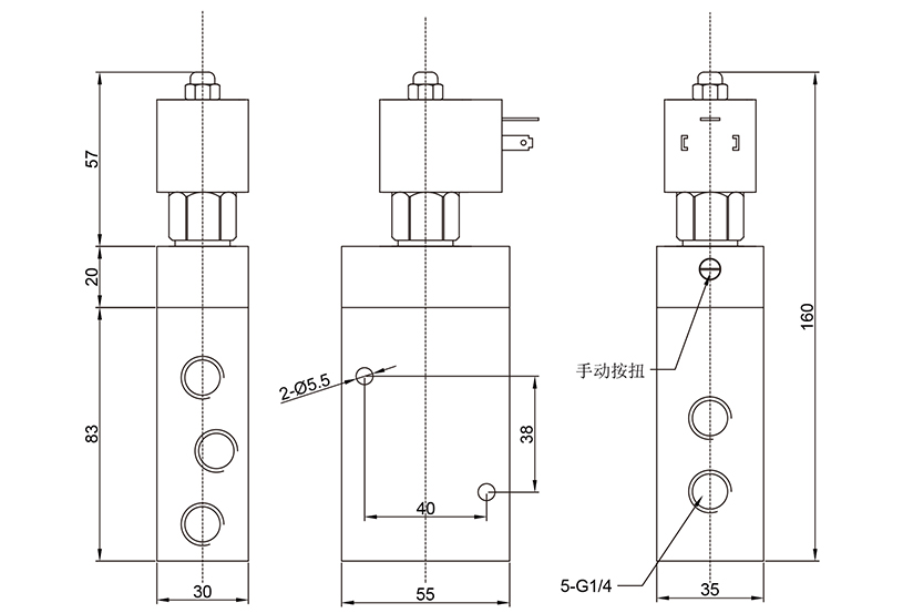 OSASE25系列二位五通高壓電磁閥