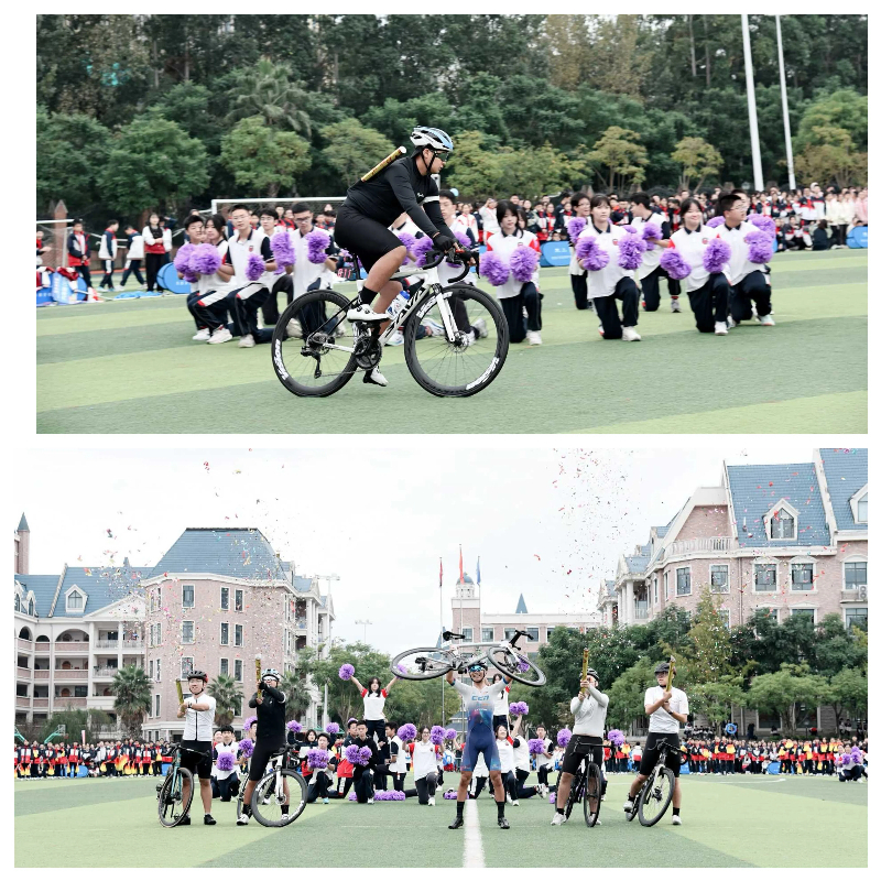 舞龙狮、武术表演、骑山地自行车……中学运动会“活力”全开