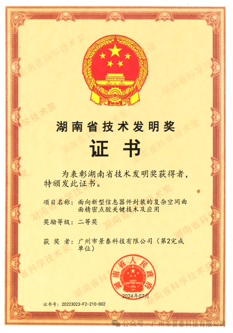 喜报/热烈祝贺景泰科技荣获2022-2023年度湖南省技术发明奖二等奖 喜报/热烈祝贺景泰科技荣获2022-2023年度湖南省技术发明奖二等奖