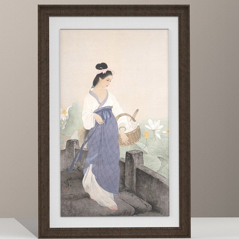 何家英版画《四季美人》、《落英》