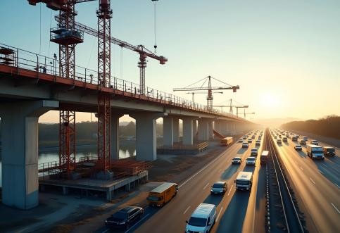 橋梁跨越高速公路編制保障公路和公路附屬設施質量和安全技術評價報告時，應如何評估潛在風險？