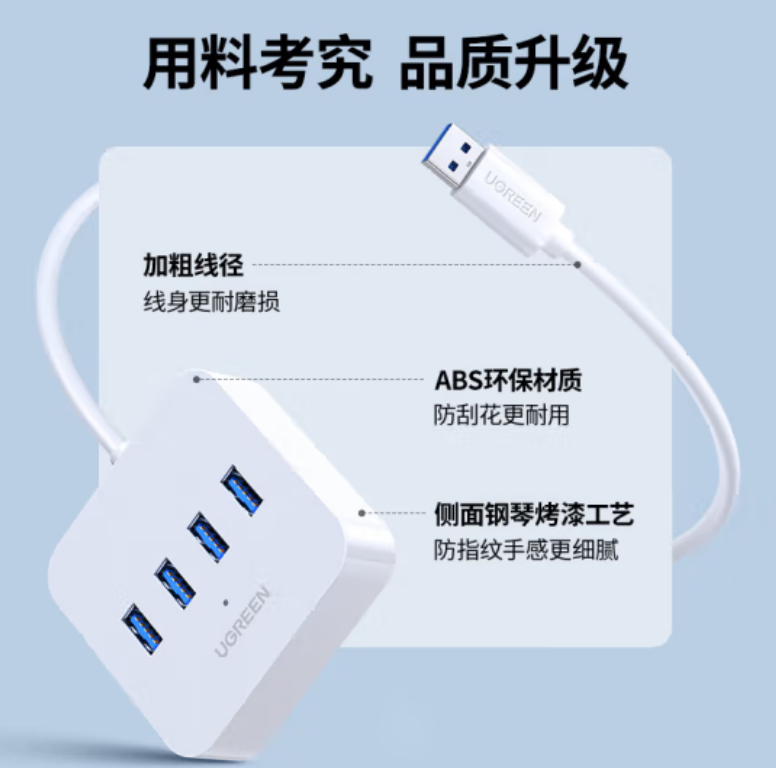 绿联30221—USB3.0 HUB 集线器1.5米