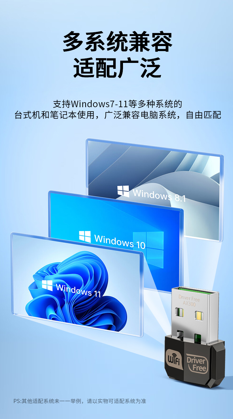 【N521】晶华USB无线网卡MINI（300M）WIFI6