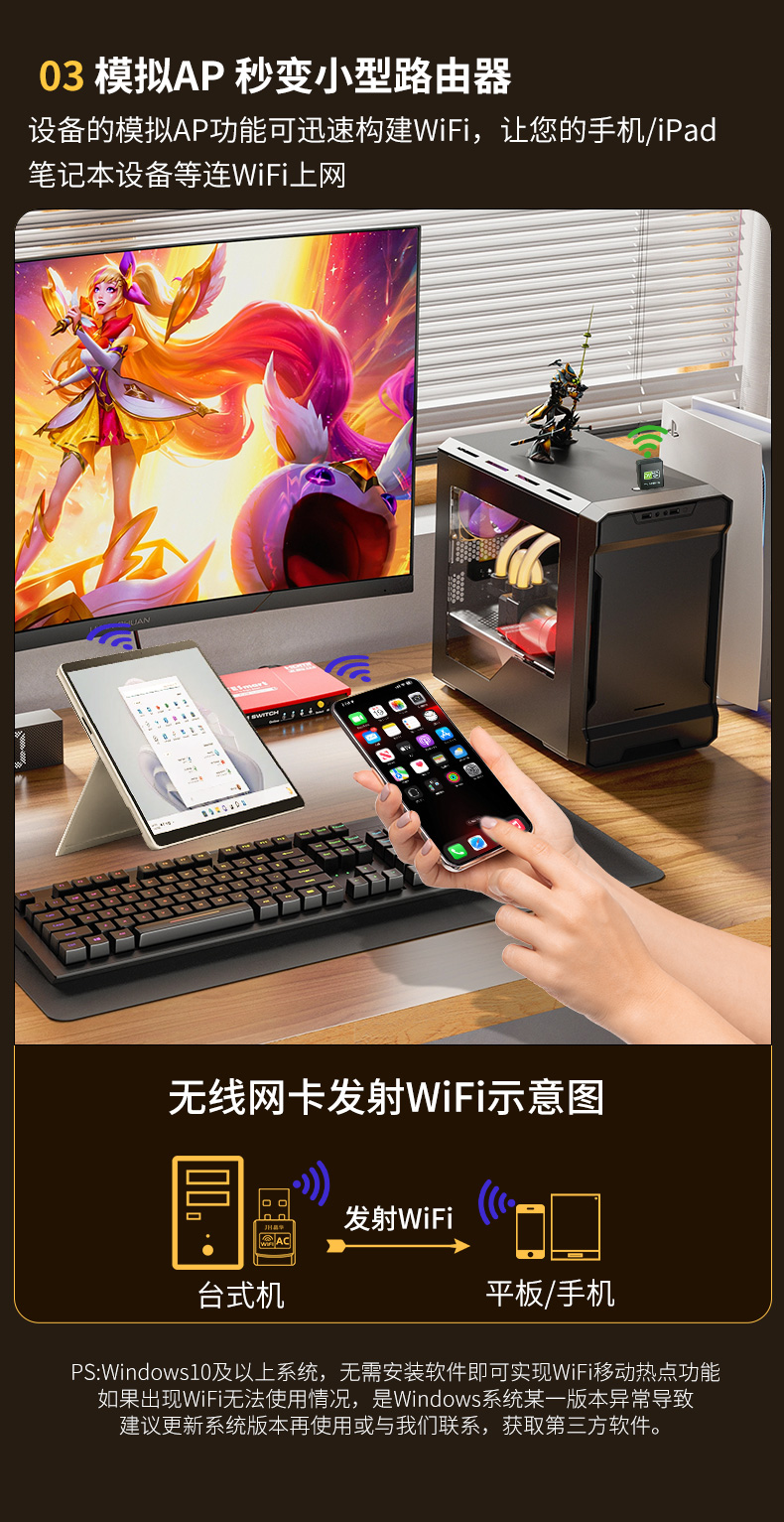 【N532】晶华USB无线网卡MINI（650M）