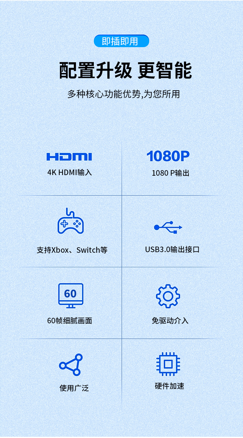 【Z812】晶华HDMI视频采集卡USB3.0输出4K
