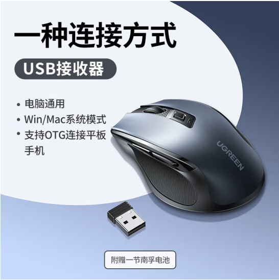 绿联45389-人体工学无线鼠标