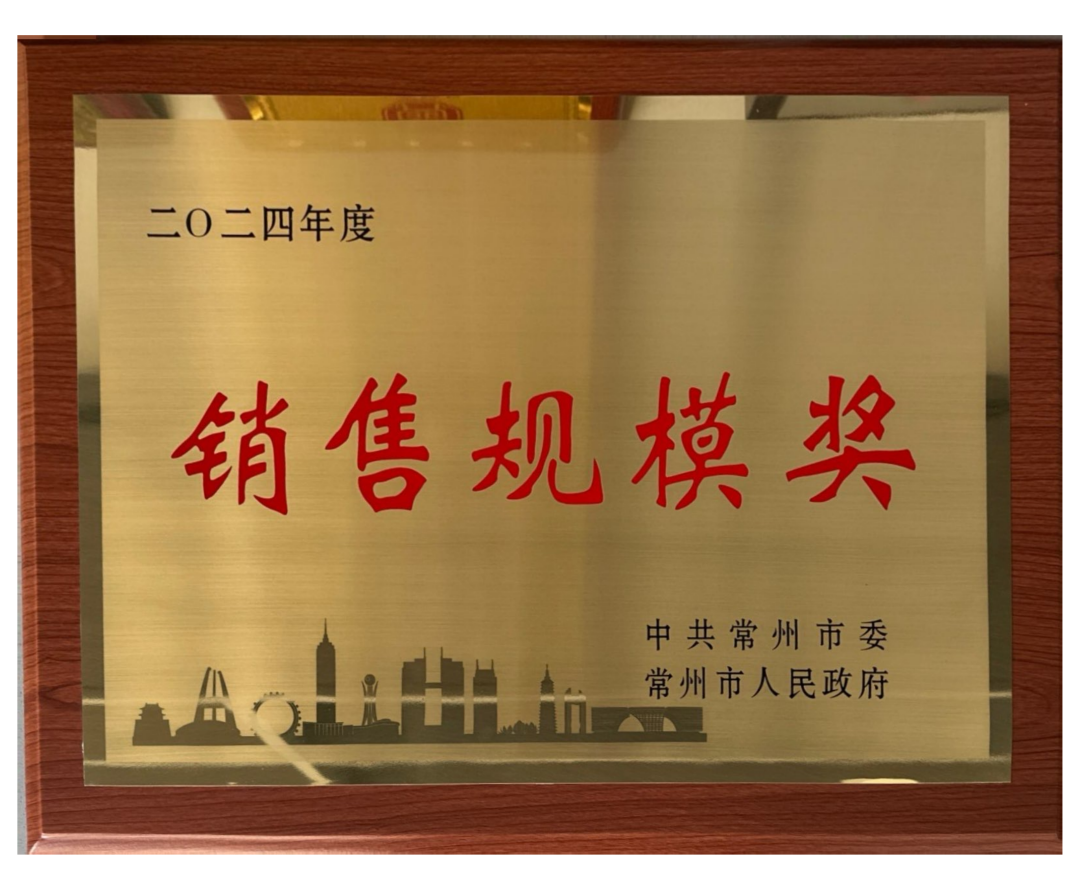 ​2024年度常州市销售规模奖