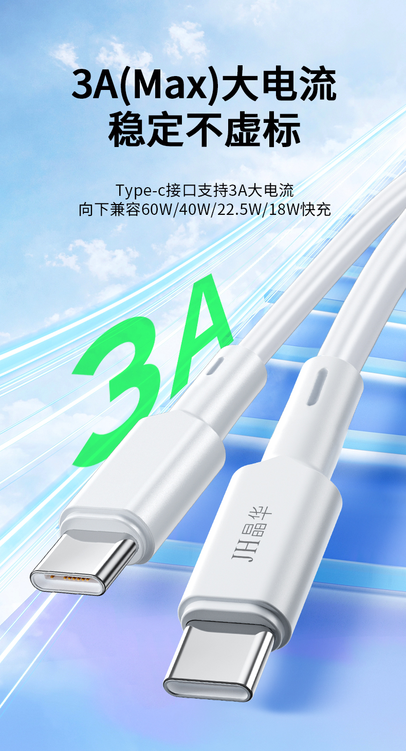 【M272C】晶华C-C手机数据线（1米）PD60W