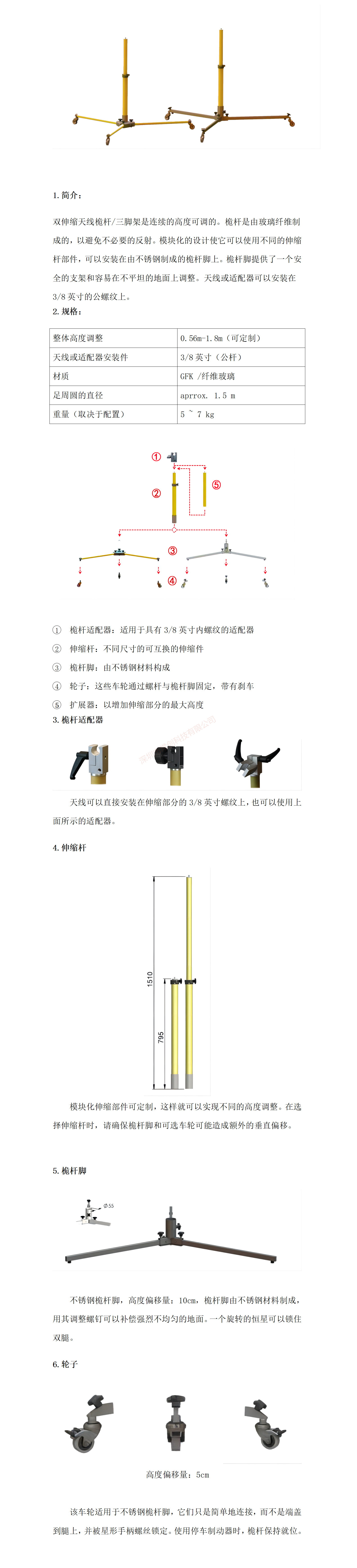 常創科技 天線三角支架
