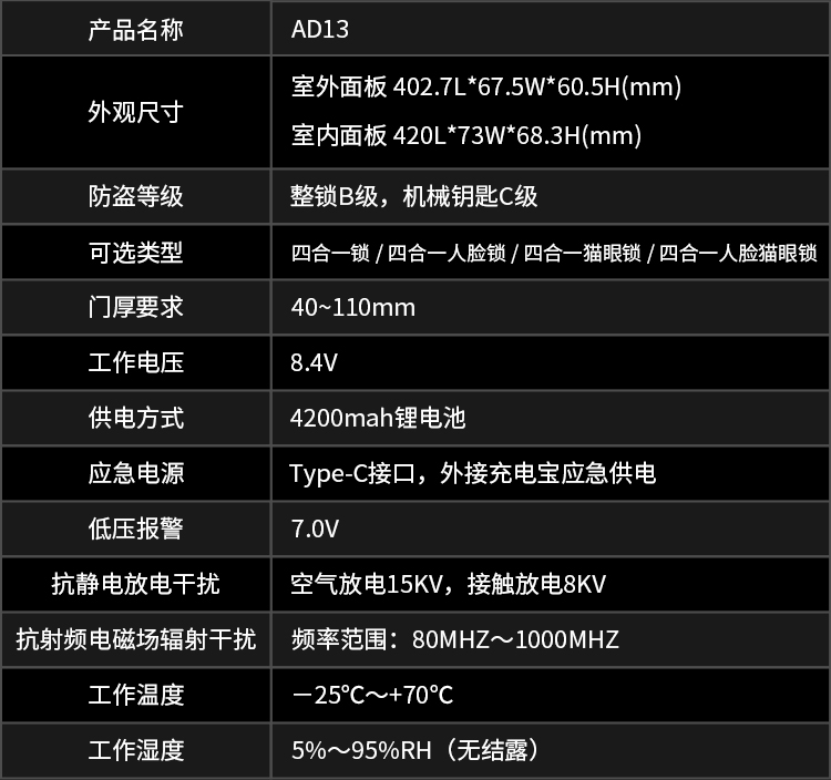 AD13智能门锁