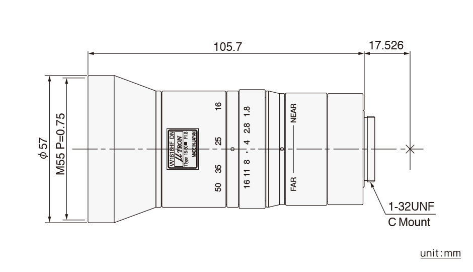 手动变焦镜头4K 对应红外手动变焦镜头（安防）VV1618HF DN