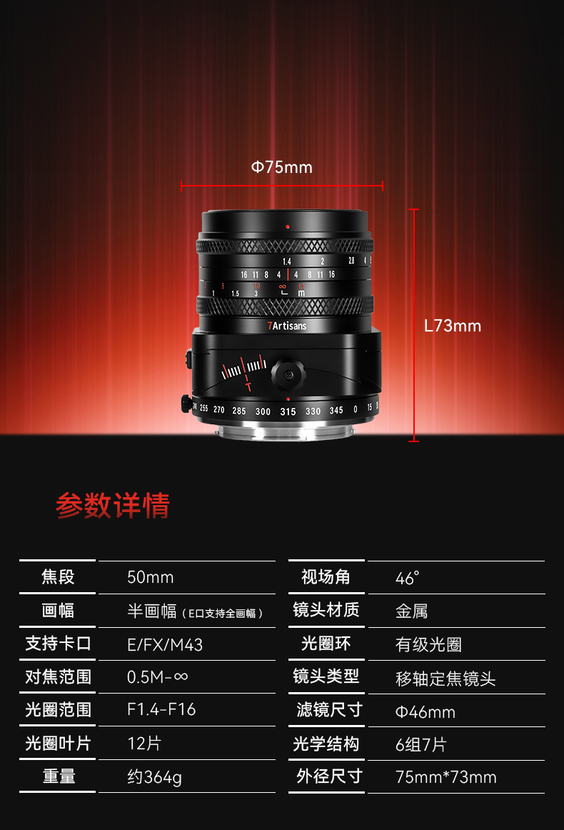 50mm F1.4 T/S