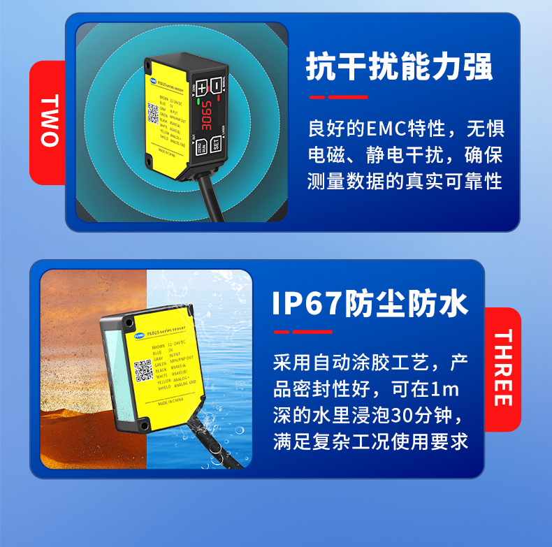 激光位移传感器 FSD25 系列:多测距・高精度・强防护的精密检测利器 激光位移传感器 FSD25 系列:多测距・高精度・强防护的精密检测利器
